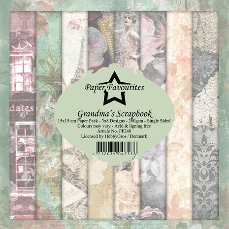 Paper Favourites Grandma's Scrapbook 6x6 Inch Paper Pack (PF248)