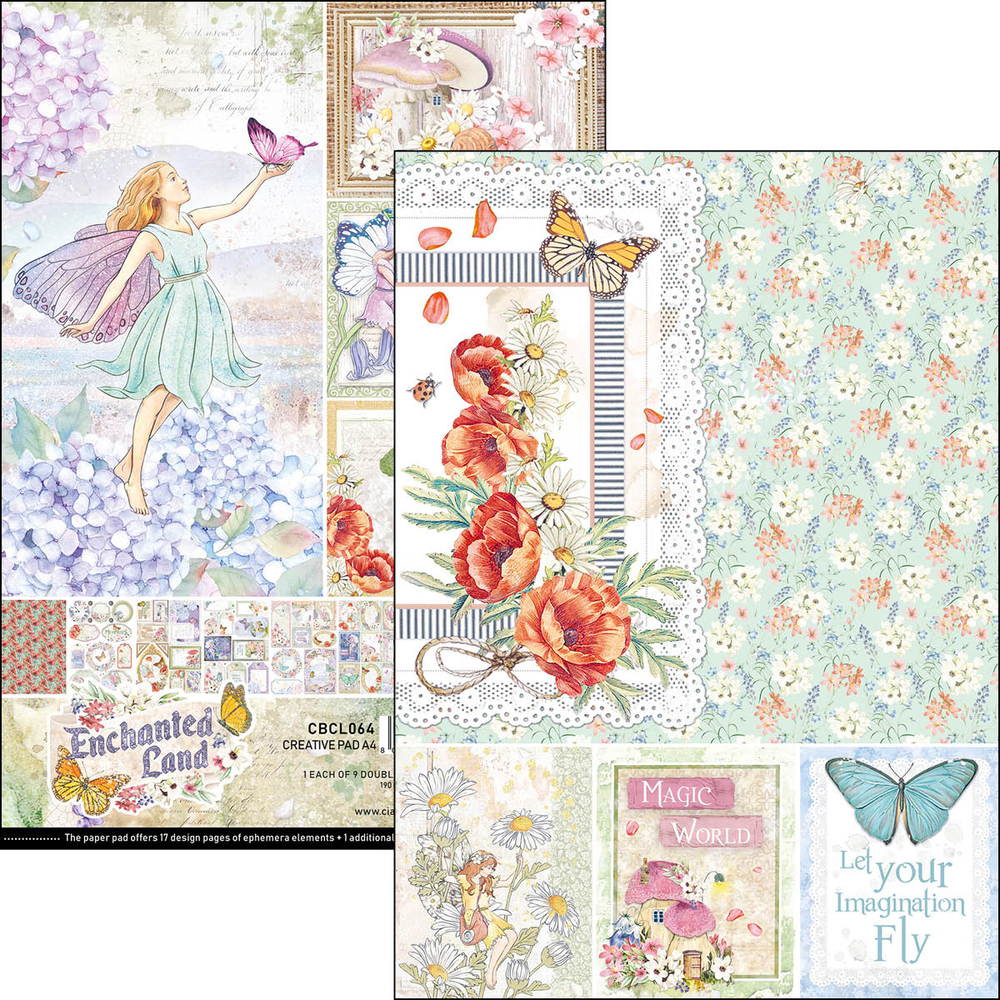Ciao Bella Papercrafting Enchanted Land A4 Creative Pad (CBCL064) Ciao Bella Papercrafting Enchanted Land A4 Creative Pad (CBCL064)