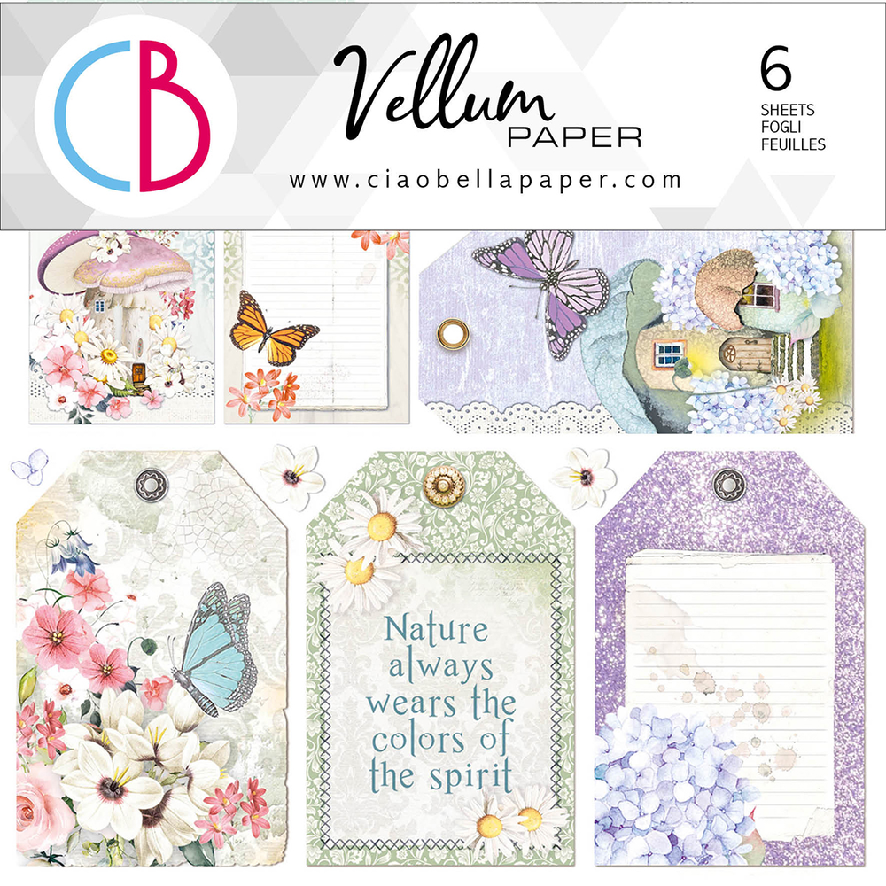 Ciao Bella Papercrafting Enchanted Land 6x6 Inch Vellum Paper (CBVQ004) Ciao Bella Papercrafting Enchanted Land 6x6 Inch Vellum Paper (CBVQ004)
