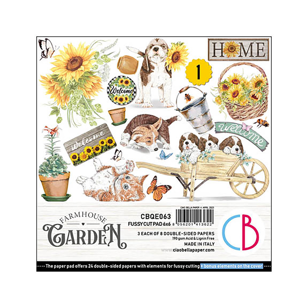 Ciao Bella Papercrafting Farmhouse Garden 6x6 Inch Paper Pad (CBQE063)