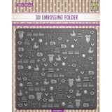 Nellie Snellen 3D Embossing Folder Background Baby Things (EF3D071)