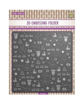 Nellie Snellen 3D Embossing Folder Background Baby Things (EF3D071) Nellie Snellen 3D Embossing Folder Background Baby Things (EF3D071)