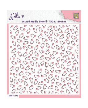 Nellie Snellen Safety Pins Masking Stencil (MMS4K-046) Nellie Snellen Safety Pins Masking Stencil (MMS4K-046)