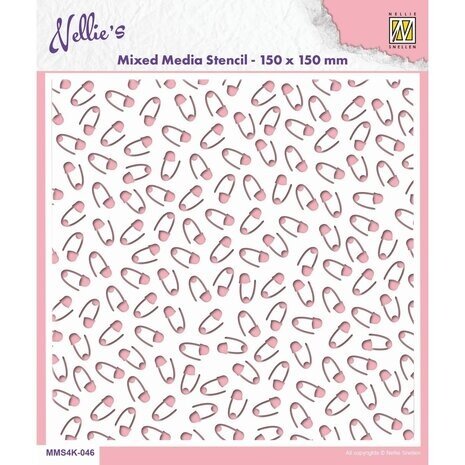 Nellie Snellen Safety Pins Masking Stencil (MMS4K-046) Nellie Snellen Safety Pins Masking Stencil (MMS4K-046)