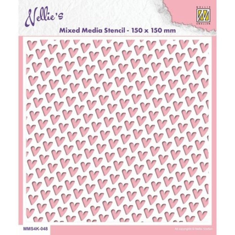 Nellie Snellen Hearts Masking Stencil (MMS4K-048) Nellie Snellen Hearts Masking Stencil (MMS4K-048)