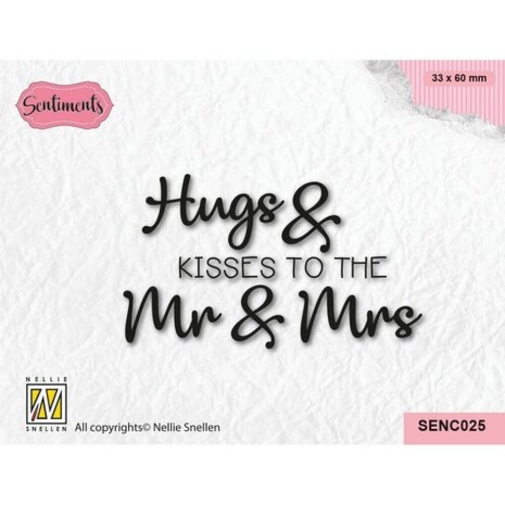 Nellie Snellen Sentiments Clear Stamp Hugs & Kisses (SENC025)