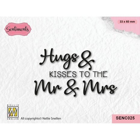Nellie Snellen Sentiments Clear Stamp Hugs & Kisses (SENC025)