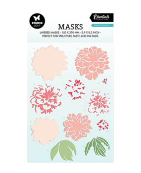 Studio Light Essentials Dahlia Flowers A5 Masking Stencil (SL-ES-MASK195)