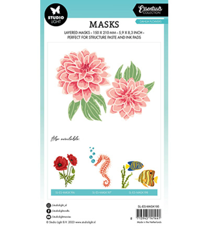 Studio Light Essentials Dahlia Flowers A5 Masking Stencil (SL-ES-MASK195) Studio Light Essentials Dahlia Flowers A5 Masking Stencil (SL-ES-MASK195)