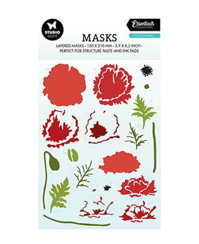 Studio Light Essentials Poppy Flowers A5 Masking Stencil (SL-ES-MASK196)
