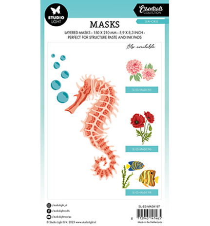 Studio Light Essentials Seahorse A5 Masking Stencil (SL-ES-MASK197) Studio Light Essentials Seahorse A5 Masking Stencil (SL-ES-MASK197)