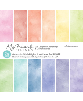 My Favorite Things Watercolor Wash Brights 6x6 Inch Paper Pad (EP-029) My Favorite Things Watercolor Wash Brights 6x6 Inch Paper Pad (EP-029)