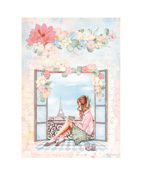 Stamperia Create Happiness Oh lá lá Window Rice Paper A4 (DFSA4759)