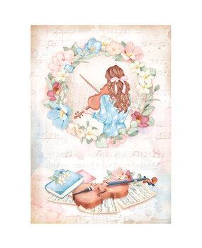 Stamperia Create Happiness Oh lá lá Violin Rice Paper A4 (DFSA4762)*