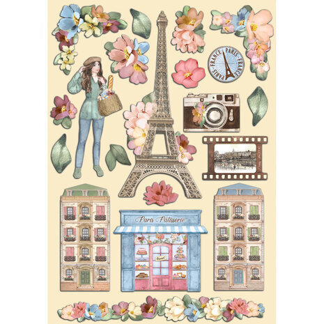 Stamperia Create Happiness Oh lá lá Wooden Shapes A5 (KLSP138)