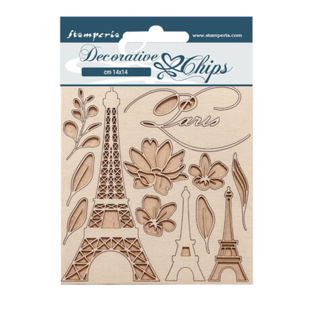Stamperia Create Happiness Oh lá lá Decorative Chips Tour Eiffel (SCB165)