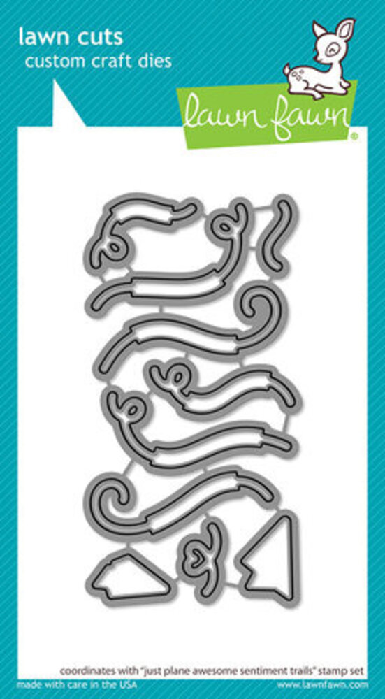 Lawn Fawn Just Plane Awesome Sentiment Trails Dies (LF3133)