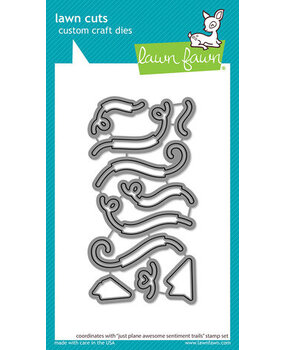 Lawn Fawn Just Plane Awesome Sentiment Trails Dies (LF3133)