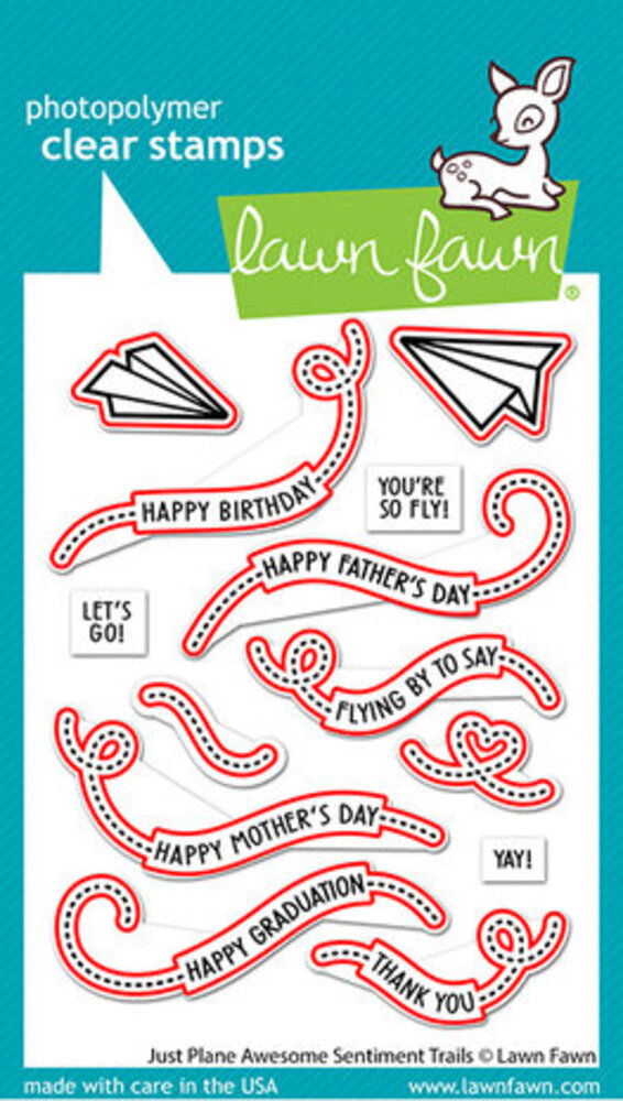 Lawn Fawn Just Plane Awesome Sentiment Trails Dies (LF3133)