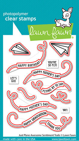 Lawn Fawn Just Plane Awesome Sentiment Trails Dies (LF3133)
