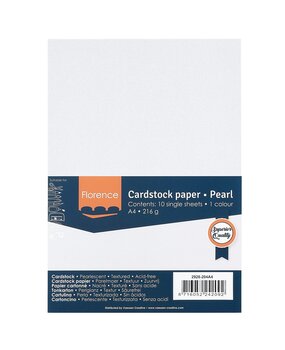 Vaessen Creative Florence Texture Pearl White A4 Cardstock Paper Pack (2928-204A4) Vaessen Creative Florence Texture Pearl White A4 Cardstock Paper Pack (2928-204A4)