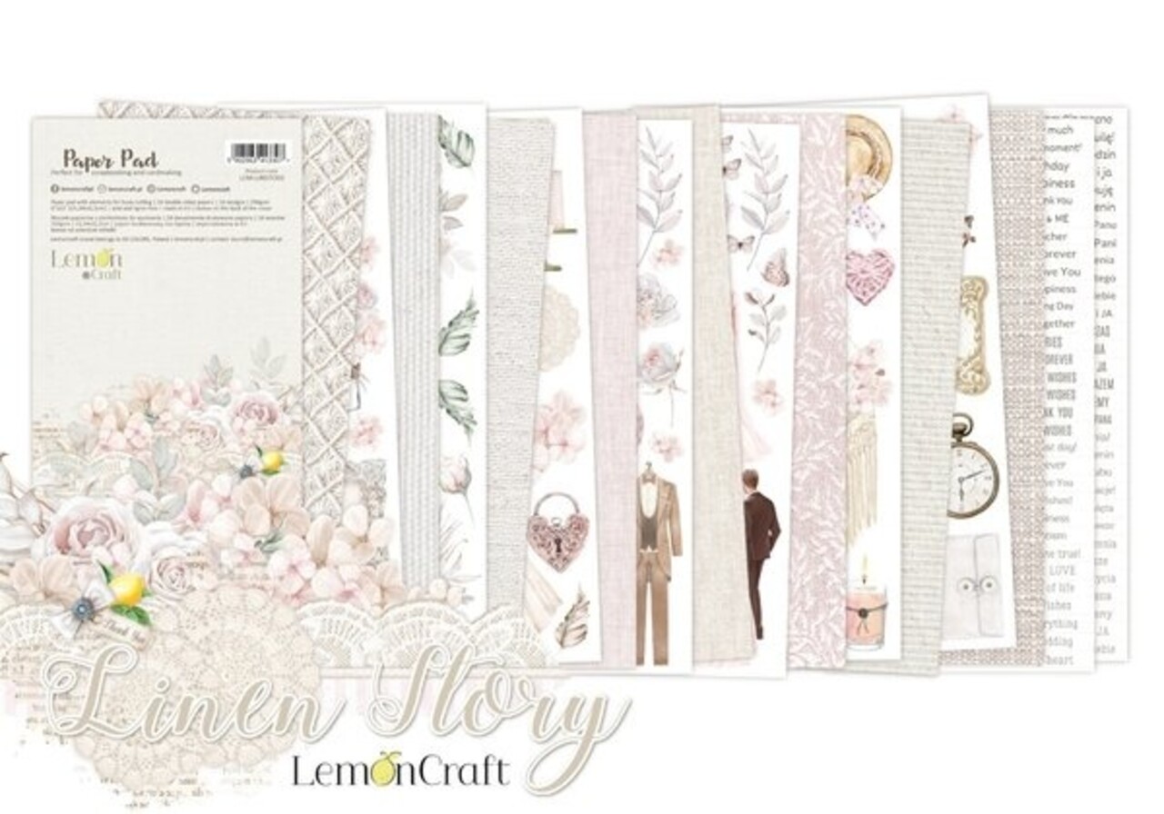 LemonCraft Linen Story 6x12 Inch Paper Pad (LEM-LINSTO02) LemonCraft Linen Story 6x12 Inch Paper Pad (LEM-LINSTO02)