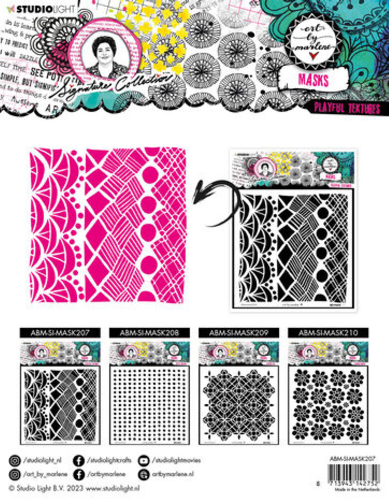 Studio Light Signature Collection Masking Stencil Playful Textures (ABM-SI-MASK207) Studio Light Signature Collection Masking Stencil Playful Textures (ABM-SI-MASK207)