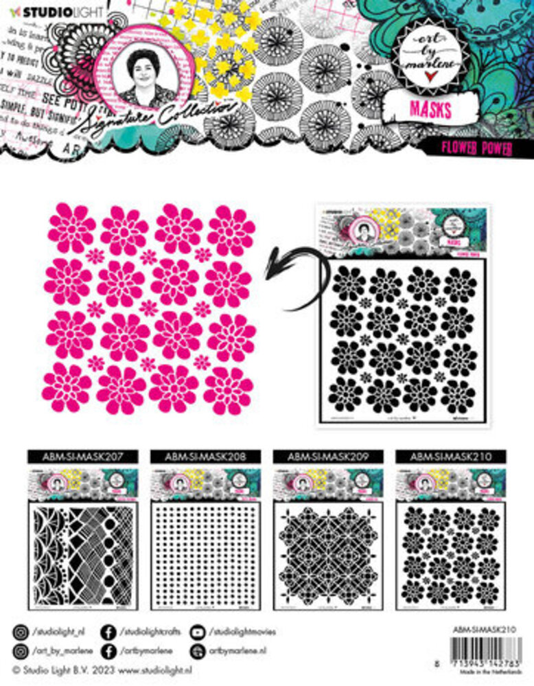 Studio Light Signature Collection Masking Stencil Flower Power (ABM-SI-MASK210) Studio Light Signature Collection Masking Stencil Flower Power (ABM-SI-MASK210)