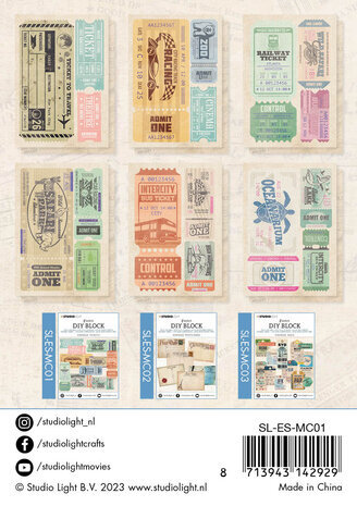 Studio Light Essentials Mini DIY Block Vintage Tickets (SL-ES-MC01) Studio Light Essentials Mini DIY Block Vintage Tickets (SL-ES-MC01)