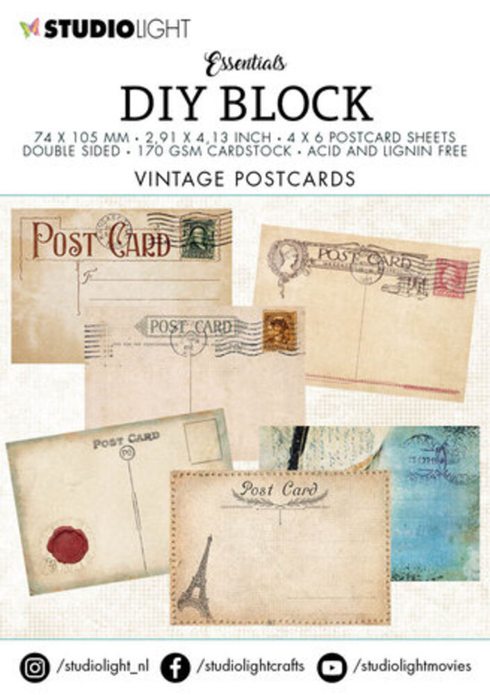 Studio Light Essentials Mini DIY Block Vintage Postcards (SL-ES-MC02)