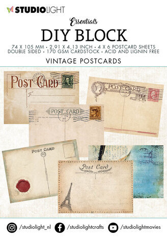 Studio Light Essentials Mini DIY Block Vintage Postcards (SL-ES-MC02)