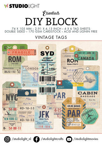 Studio Light Essentials Mini DIY Block Vintage Tags (SL-ES-MC03) Studio Light Essentials Mini DIY Block Vintage Tags (SL-ES-MC03)