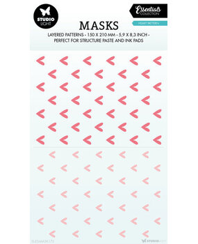 Studio Light Essentials Heart Pattern A5 Masking Stencil (SL-ES-MASK175)* Studio Light Essentials Heart Pattern A5 Masking Stencil (SL-ES-MASK175)*