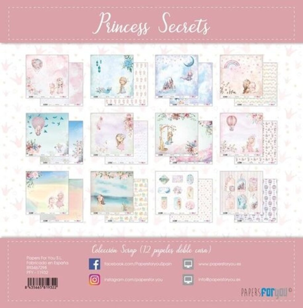 Papers For You Princess Secrets 12x12 Inch Paper Pack (12pcs) (PFY-11932)