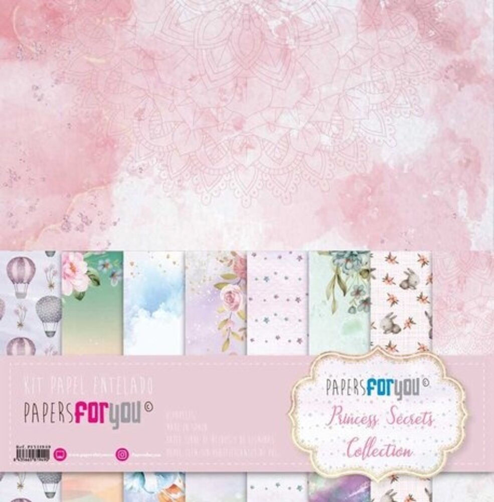 Papers For You Princess Secrets 12x12 Inch Binding Linen Collection Kit (8pcs) (PFY-11949)