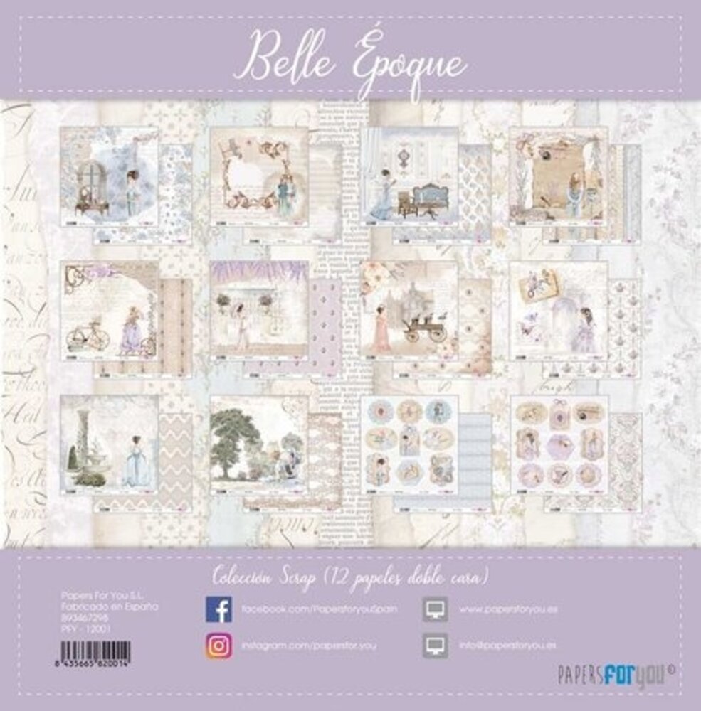 Papers For You Belle Époque 12x12 Inch Paper Pack (12pcs) (PFY-12001) Papers For You Belle Époque 12x12 Inch Paper Pack (12pcs) (PFY-12001)