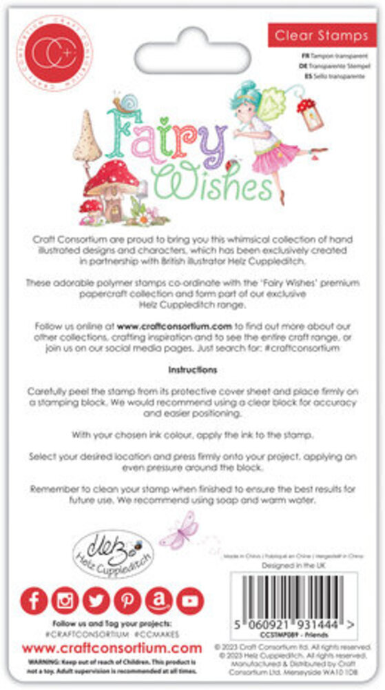 Craft Consortium Fairy Wishes Clear Stamps Friends (CCSTMP089) Craft Consortium Fairy Wishes Clear Stamps Friends (CCSTMP089)
