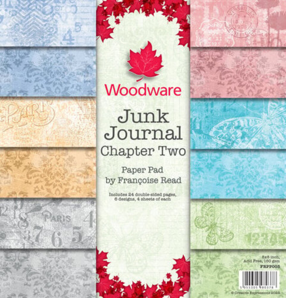 Woodware Junk Journal Chapter Two 8x8 Inch Paper Pad (FRPP003) Woodware Junk Journal Chapter Two 8x8 Inch Paper Pad (FRPP003)