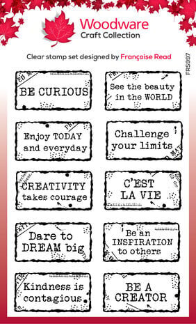 Woodware Distressed Labels Clear Stamps (FRS997)