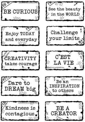 Woodware Distressed Labels Clear Stamps (FRS997)