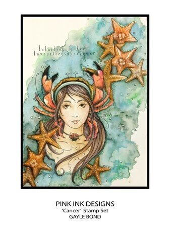 Pink Ink Designs Astrology Series Cancer "The Psychic" A5 Clear Stamps (PI220)