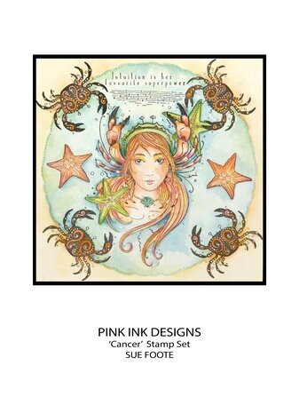 Pink Ink Designs Astrology Series Cancer "The Psychic" A5 Clear Stamps (PI220)