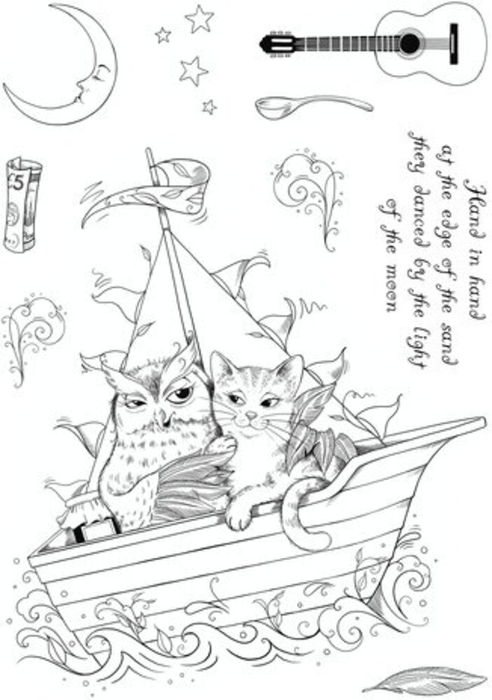 Pink Ink Designs Mother Goose Series The Owl & The Pussycat A5 Clear Stamps (PI221)
