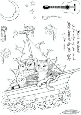 Pink Ink Designs Mother Goose Series The Owl & The Pussycat A5 Clear Stamps (PI221)