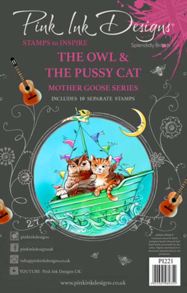 Pink Ink Designs Mother Goose Series The Owl & The Pussycat A5 Clear Stamps (PI221)