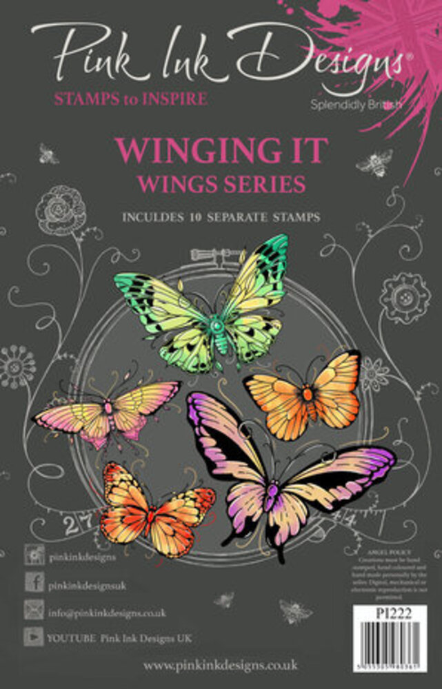Pink Ink Designs Wings Series Winging It A5 Clear Stamps (PI222)