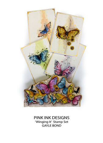 Pink Ink Designs Wings Series Winging It A5 Clear Stamps (PI222)
