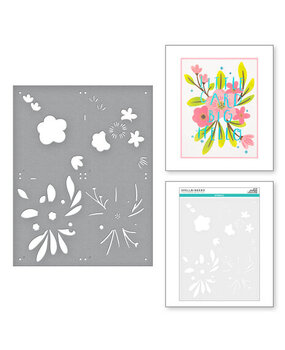 Spellbinders Glimmer Cardfront Sentiments Hello Blooms Stencil (STN-063) Spellbinders Glimmer Cardfront Sentiments Hello Blooms Stencil (STN-063)