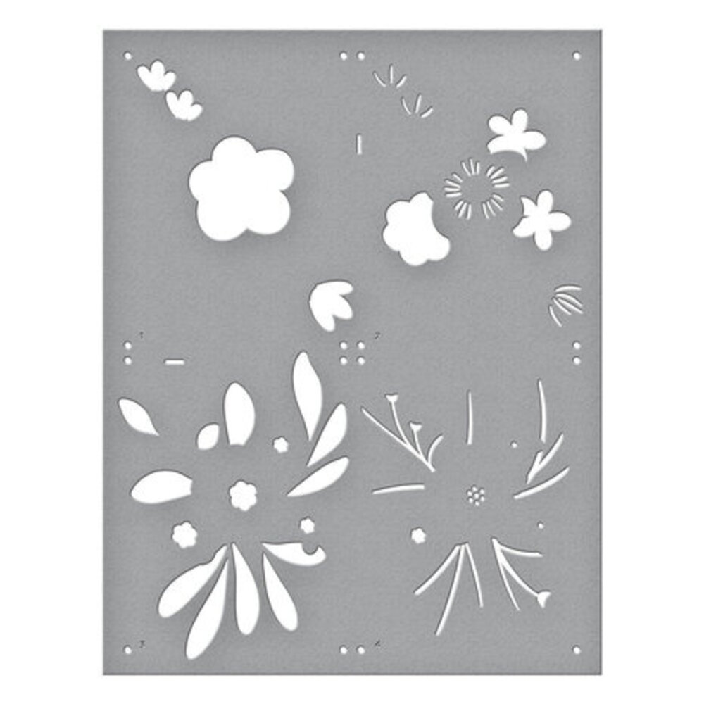 Spellbinders Glimmer Cardfront Sentiments Hello Blooms Stencil (STN-063) Spellbinders Glimmer Cardfront Sentiments Hello Blooms Stencil (STN-063)