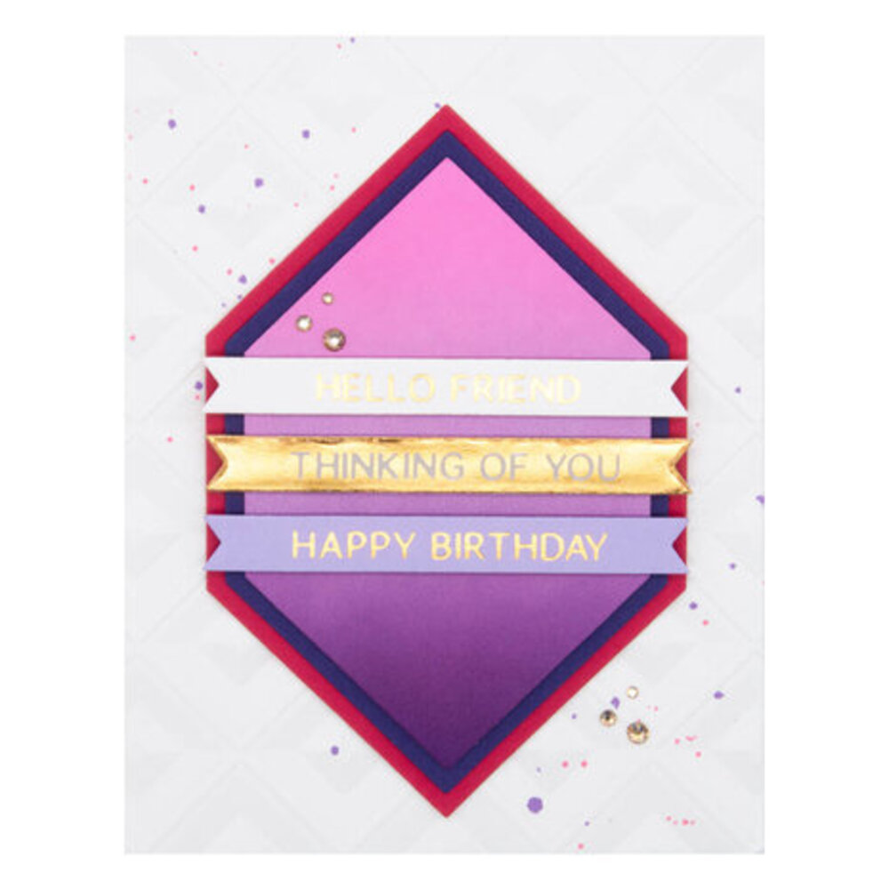 Spellbinders Hexi-Gems Hexi-Gem Sentiments Glimmer Hot Foil Plate & Die Set (GLP-406) Spellbinders Hexi-Gems Hexi-Gem Sentiments Glimmer Hot Foil Plate & Die Set (GLP-406)